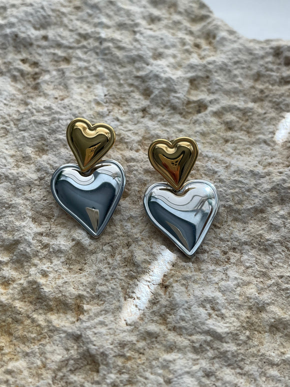 G&S Heart Earrings