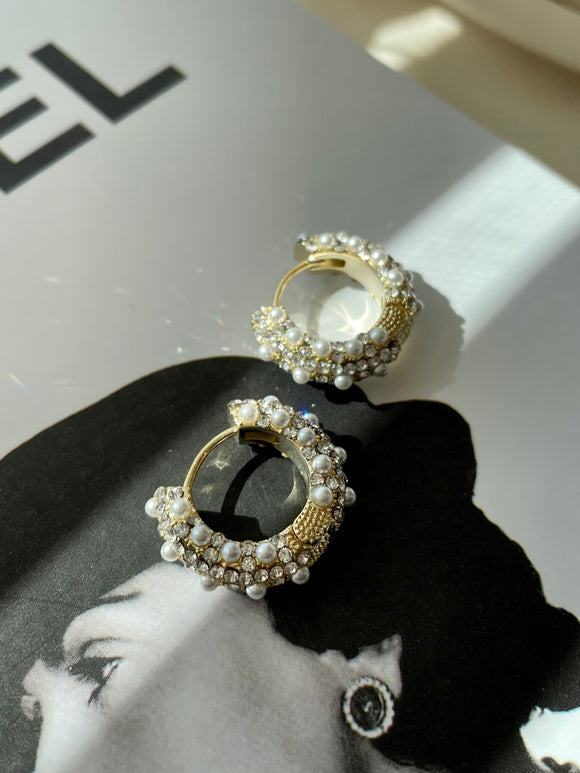 Diamond Pearl Earrings