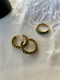 Emerald Dainty Hoops